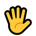 Raised Hand with Fingers Splayed Emoji, Microsoft style