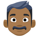 Man Emoji with Medium-Dark Skin Tone, Facebook style