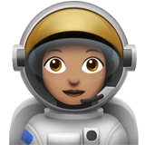Woman Astronaut Emoji with Medium Skin Tone, Apple style