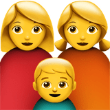Family: Woman, Woman, Boy Emoji, Apple style