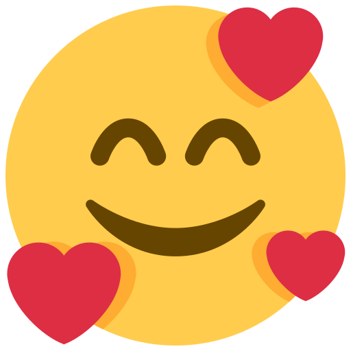 Smiley Face Emoji With Three Hearts - IMAGESEE
