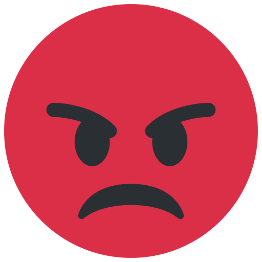 Bad business emoji: angry face