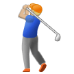 Man Golfing Emoji with Medium-Light Skin Tone, Samsung style