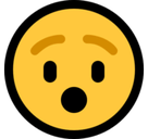 Hushed Face Emoji, Microsoft style
