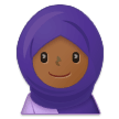 Woman with Headscarf Emoji with Medium-Dark Skin Tone, Samsung style