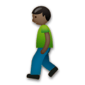 Person Walking Emoji with Dark Skin Tone, LG style