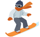 Snowboarder Emoji with Dark Skin Tone, Facebook style