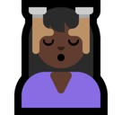 Woman Getting Massage Emoji with Dark Skin Tone, Microsoft style