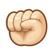 Raised Fist Emoji with Light Skin Tone, Samsung style