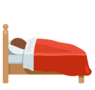 Person in Bed Emoji with Medium-Light Skin Tone, Facebook style