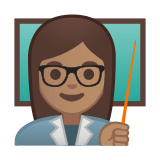 Woman Teacher Emoji with Medium Skin Tone, Google style