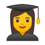 Woman Student Emoji, Google style