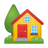 House with Garden Emoji, Google style