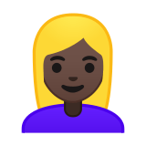 Woman: Dark Skin Tone, Blond Hair, Google style