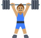 Person Lifting Weights Emoji with Medium Skin Tone, Facebook style