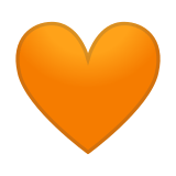 Orange Heart Emoji, Google style