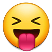 Squinting Face with Tongue Emoji, Samsung style