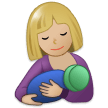 Breast-Feeding Emoji with Medium-Light Skin Tone, Samsung style