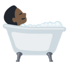 Person Taking Bath Emoji with Dark Skin Tone, Facebook style