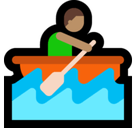 Person Rowing Boat Emoji with Medium Skin Tone, Microsoft style