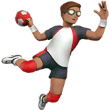 Man Playing Handball Emoji with Medium Skin Tone, Apple style