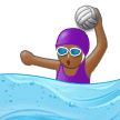 Woman Playing Water Polo Emoji with Medium-Dark Skin Tone, Samsung style