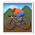 Person Mountain Biking Emoji with Medium-Dark Skin Tone, LG style
