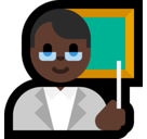 Man Teacher Emoji with Dark Skin Tone, Microsoft style