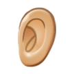 Ear Emoji with Medium-Light Skin Tone, Samsung style