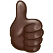 Thumbs Up Emoji with Dark Skin Tone, Samsung style