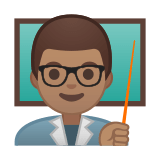 Man Teacher Emoji with Medium Skin Tone, Google style