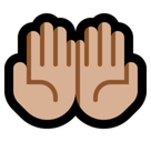 Palms Up Together Emoji with Medium-Light Skin Tone, Microsoft style
