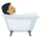 Person Taking Bath Emoji with Medium Skin Tone, Facebook style
