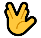 Vulcan Salute Emoji, Microsoft style