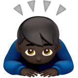 Man Bowing Emoji with Dark Skin Tone, Apple style