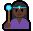 Mage Emoji with Dark Skin Tone, Microsoft style