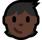 Child Emoji with Dark Skin Tone, Microsoft style