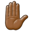 Raised Hand Emoji with Medium-Dark Skin Tone, Samsung style
