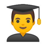 Man Student Emoji, Google style