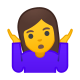 Woman Shrugging Emoji, Google style