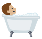 Person Taking Bath Emoji with Medium-Light Skin Tone, Facebook style