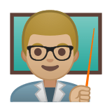 Man Teacher Emoji with Medium-Light Skin Tone, Google style