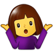 Woman Shrugging Emoji, Samsung style