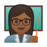 Woman Teacher Emoji with Medium-Dark Skin Tone, Google style