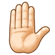 Raised Hand Emoji with Light Skin Tone, Samsung style