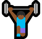 Woman Lifting Weights Emoji with Medium-Dark Skin Tone, Microsoft style