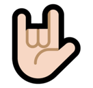 Love-You Gesture Emoji with Light Skin Tone, Microsoft style