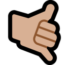 Call Me Hand Emoji with Medium-Light Skin Tone, Microsoft style