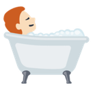 Person Taking Bath Emoji with Light Skin Tone, Facebook style