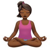 Woman in Lotus Position Emoji with Medium-Dark Skin Tone, Apple style